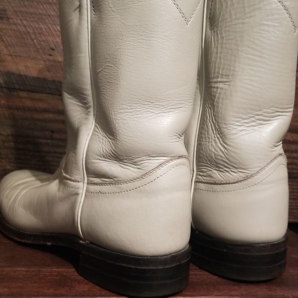 Vintage Justin White Pearlescent Boots - Picture 2 of 4